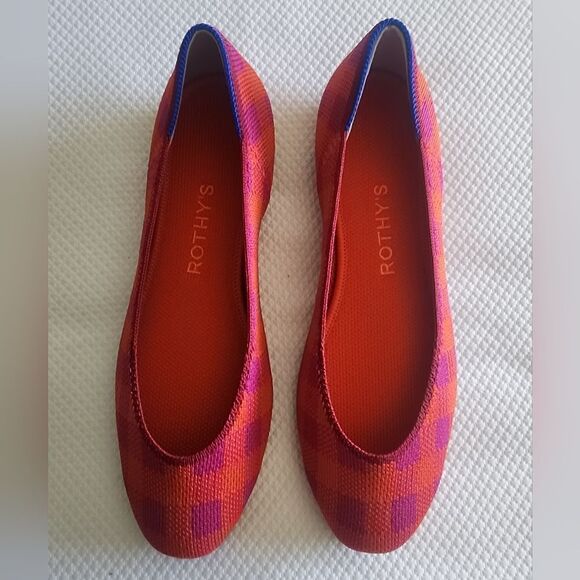 Rothy's Red and Purple Flats & Loafers with Classic Design pomegranate gingham - Picture 3 of 14